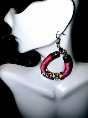 Penzi thread bead handmade dangle hook Earrings