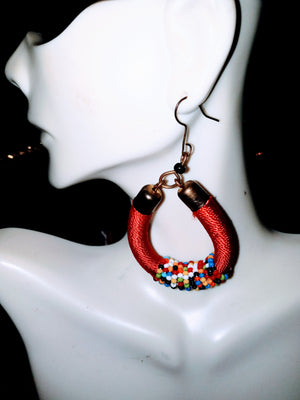 Penzi thread bead handmade dangle hook Earrings