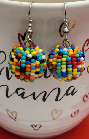 Halima Multicolored Handmade Seed Beads  earrings