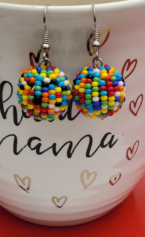 Halima Multicolored Handmade Seed Beads  earrings