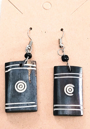 Kenya Batik  dangle hook Earrings