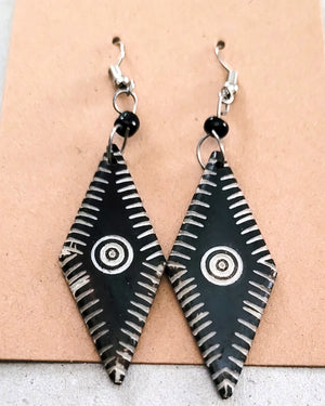 Kenya Batik  dangle hook Earrings