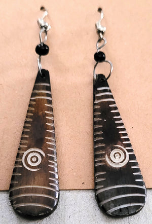 Kenya Batik  dangle hook Earrings