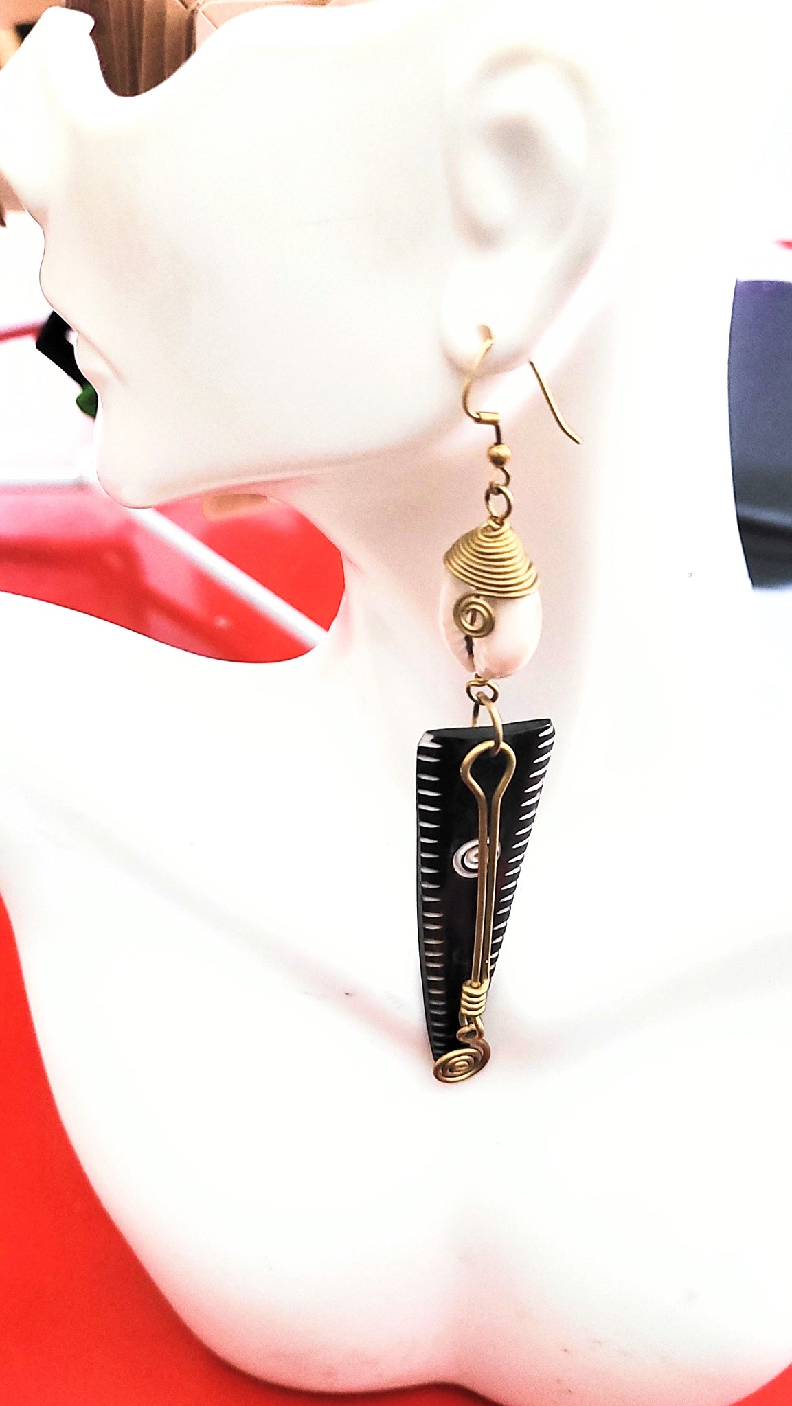 Jana Handmade batik dangle hook Earrings