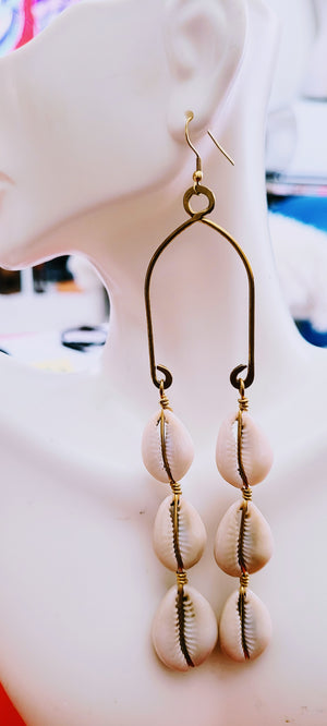 Jamhuri long dangle hook Earrings