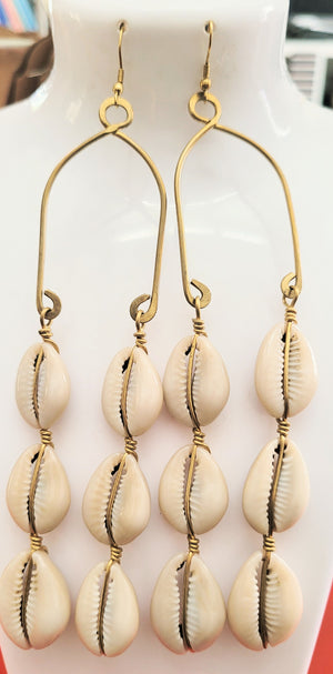 Jamhuri long dangle hook Earrings