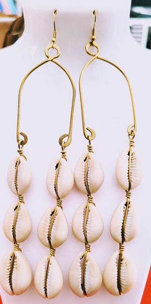 Jamhuri long dangle hook Earrings