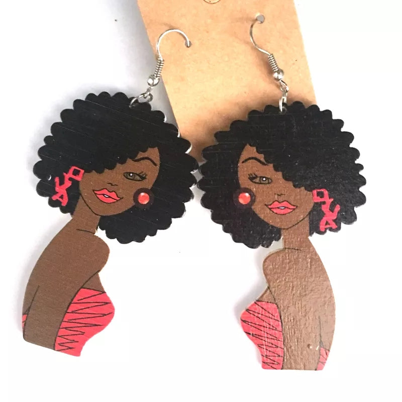 Mscana Wooden multicolored Drop Dangle Earrings