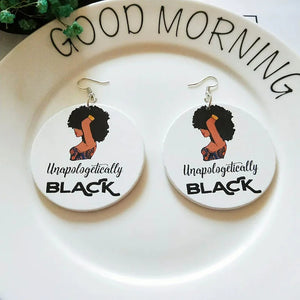 Statement Wood dangle drop Earrings