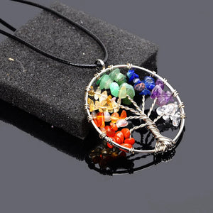 Tree of life chakra natural stone healing necklace