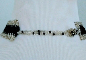 Jamia  handmade Beaded Necklace  Black & White
