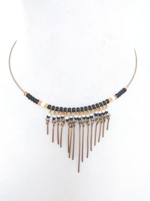 Malaika Brass beaded choker fashion Necklace