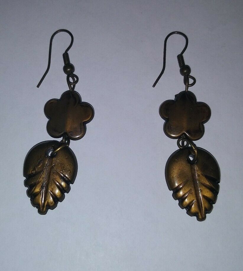 Gold Dangle Handcrafted Hook Earrings