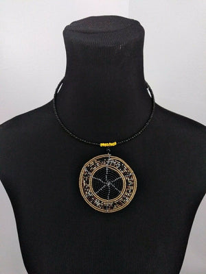 Shairi  Handmade Maasai Masai Beaded Tribal Colorful Circle pendant Necklace