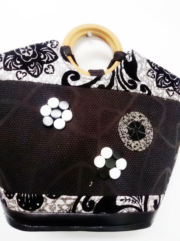 African Jute handwove top handle handbag