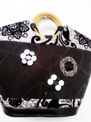 African Jute handwove top handle handbag