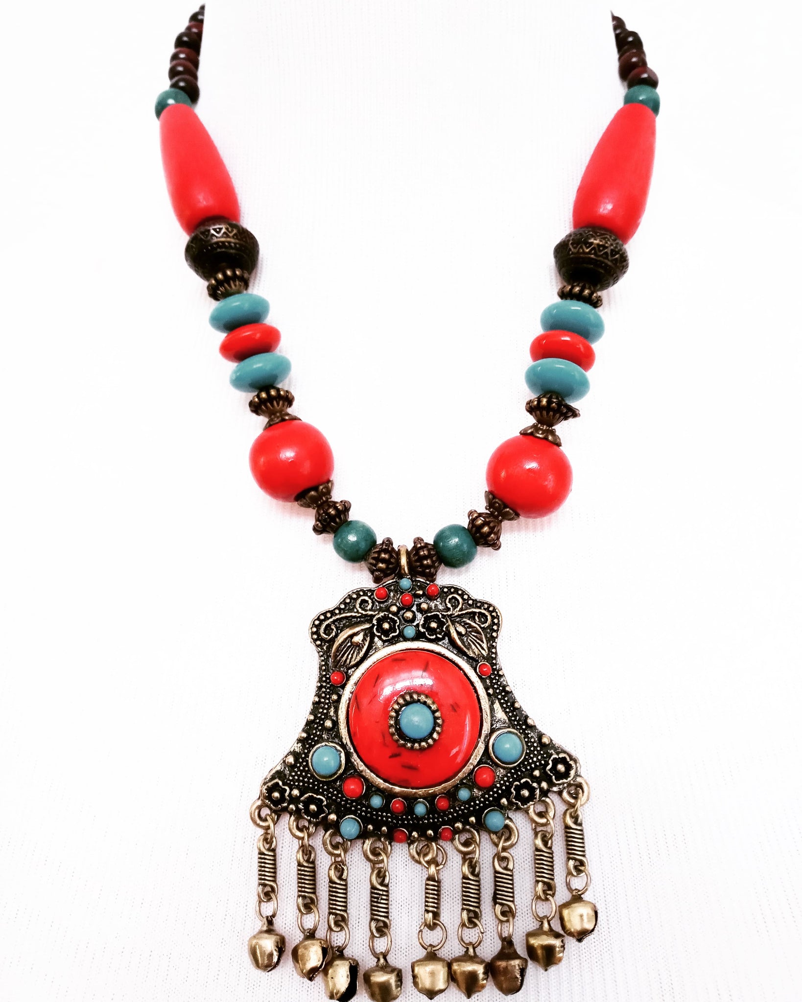 Boho multicolor handcrafted ethnic long necklace