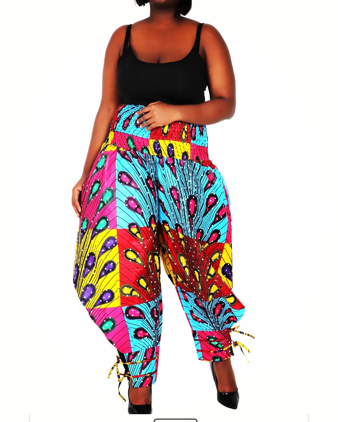 African dashiki high waist harlem pants