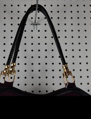 Handwoven purple beaded jute handbag