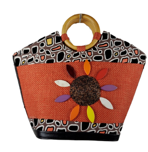 Top handle handwoven Maasai Jute Handbag