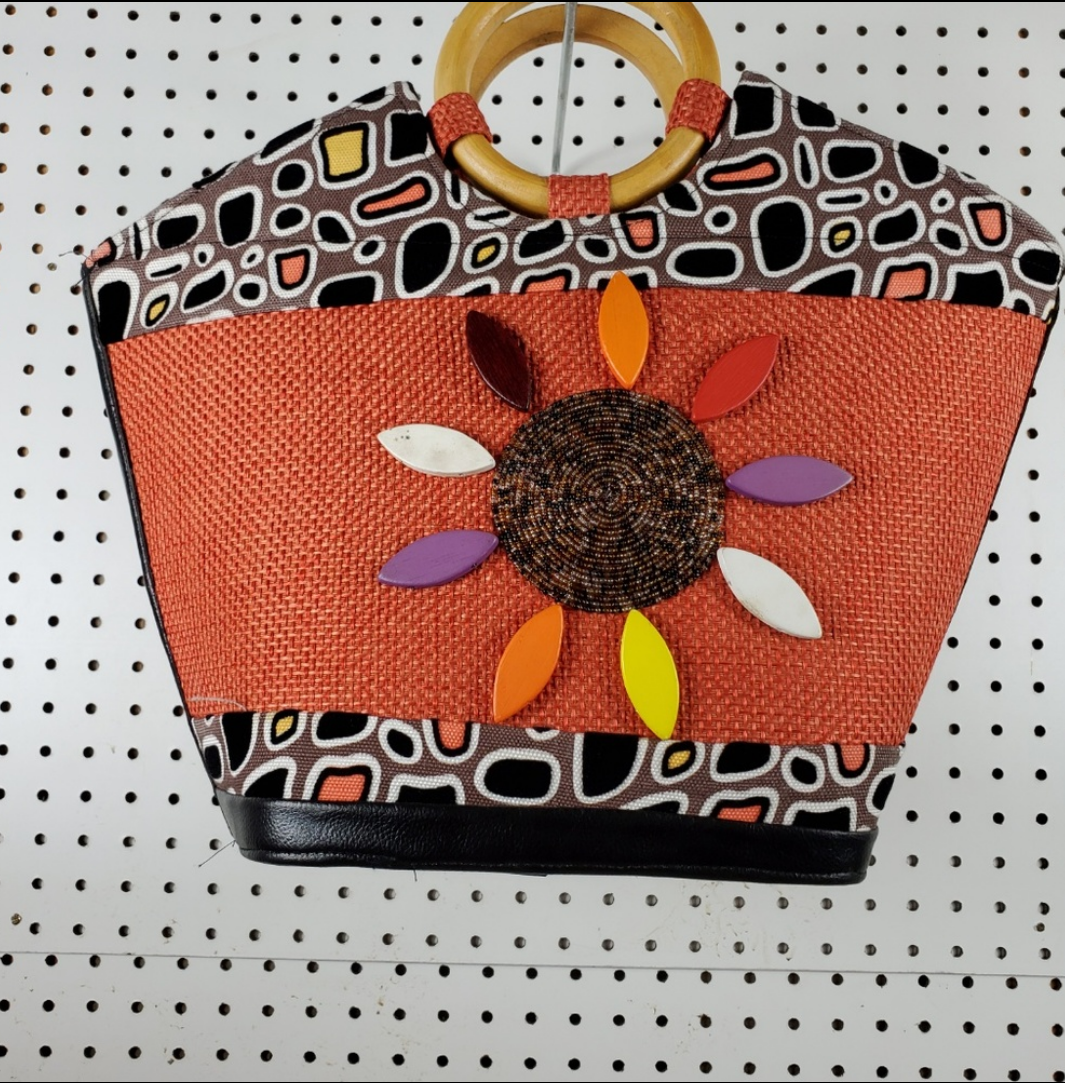 Top handle handwoven Maasai Jute Handbag