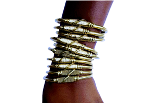 AFRICAN BRASS GOLD BRACELET BANGLE -JEWELRY
