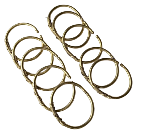 AFRICAN BRASS GOLD BRACELET BANGLE -JEWELRY