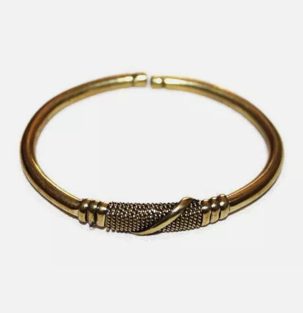 AFRICAN BRASS GOLD BRACELET BANGLE -JEWELRY