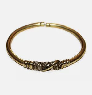 AFRICAN BRASS GOLD BRACELET BANGLE -JEWELRY