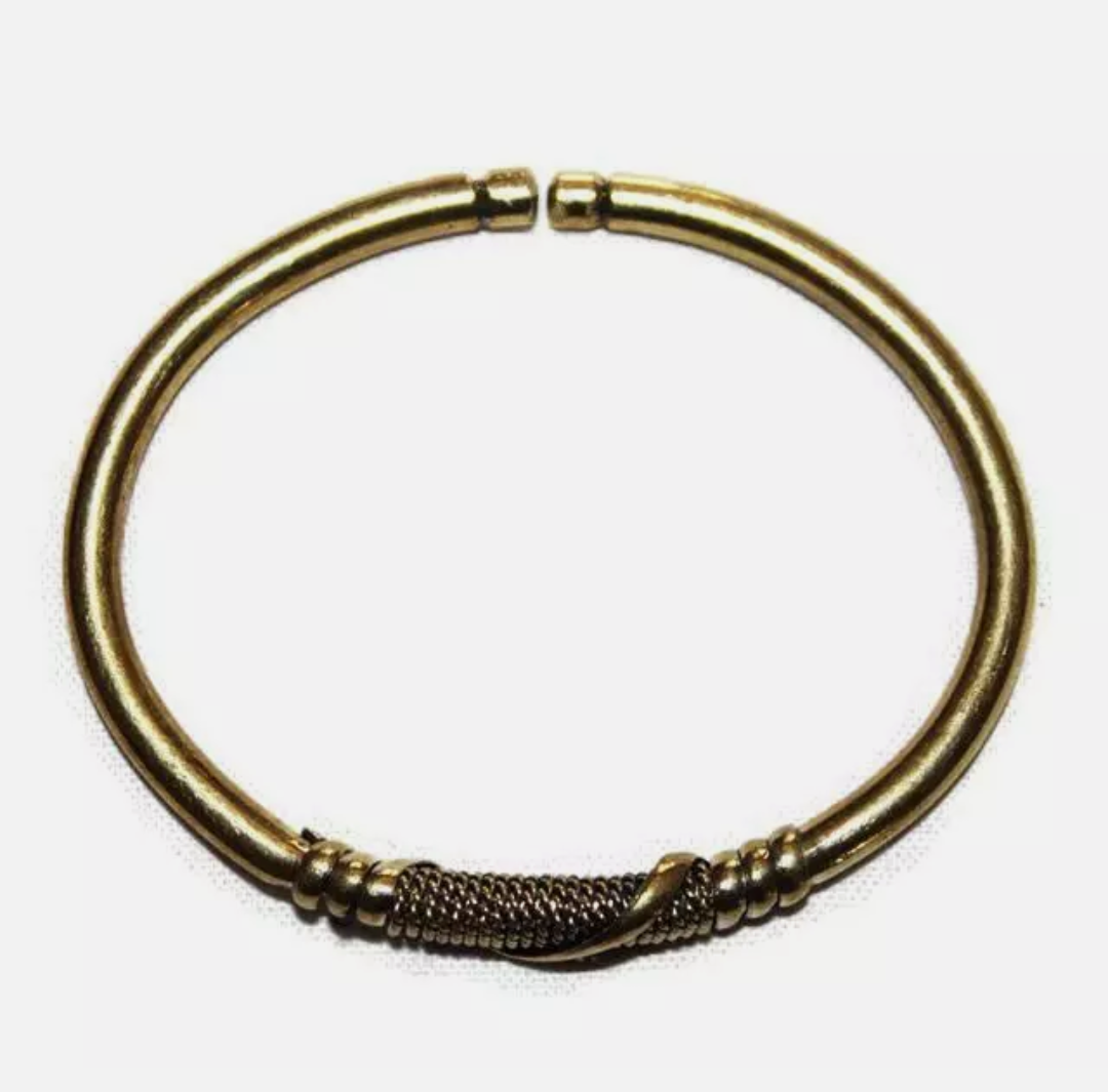 AFRICAN BRASS GOLD BRACELET BANGLE -JEWELRY