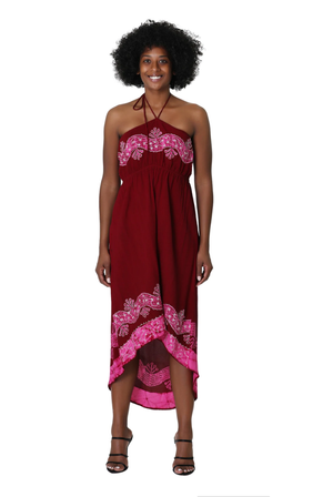 Halter tie batik print dress