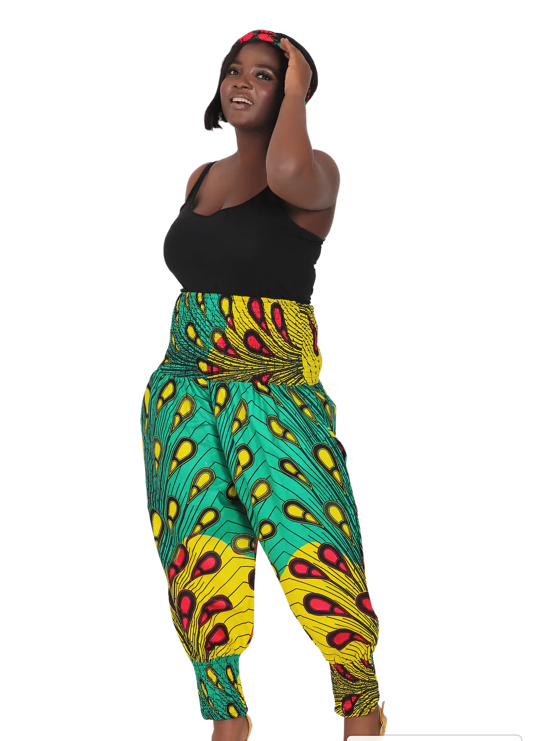 African dashiki high waist harlem pants