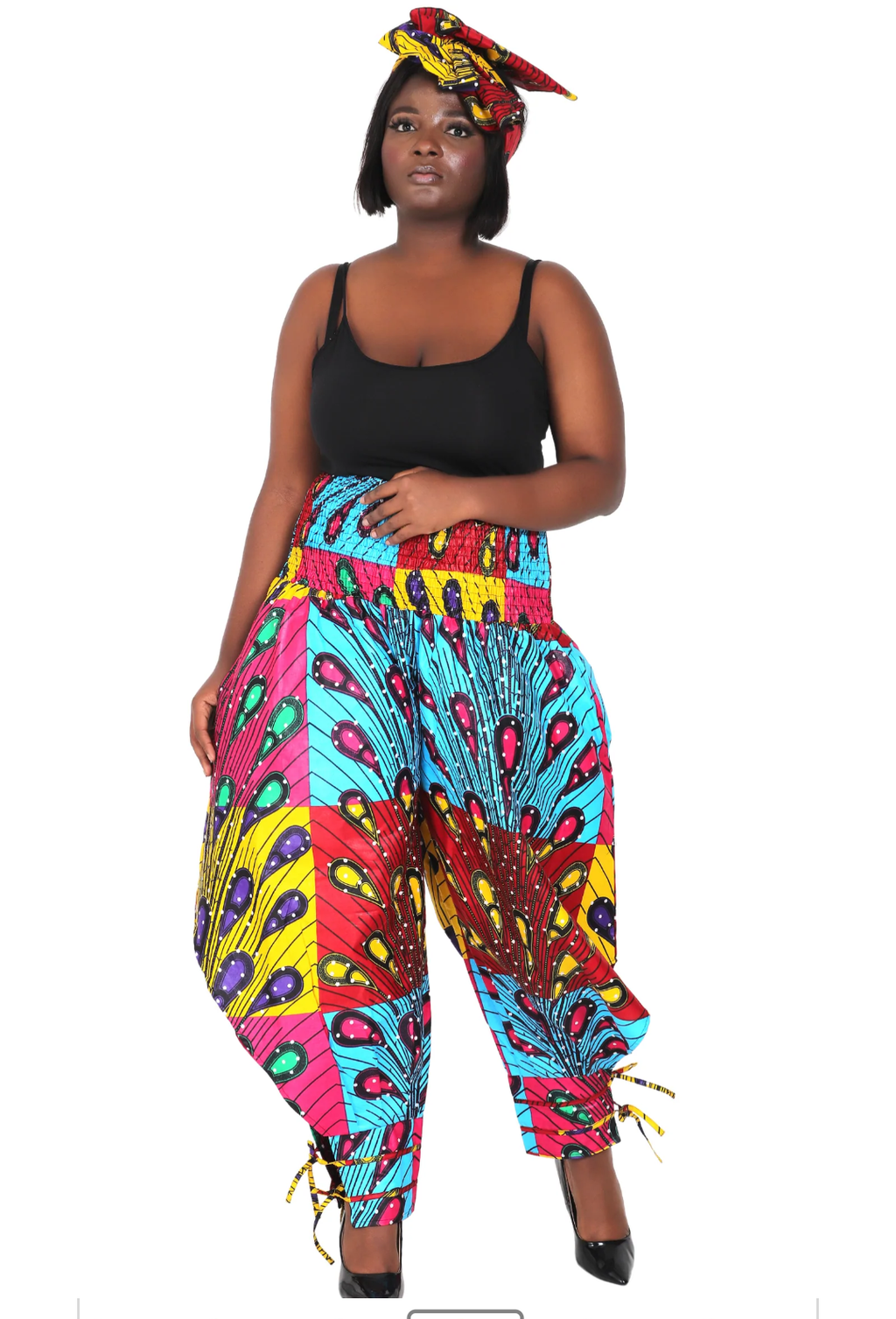 African dashiki high waist harlem pants