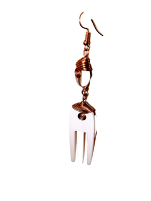 Jiko Handmade brass comb dangle earrings