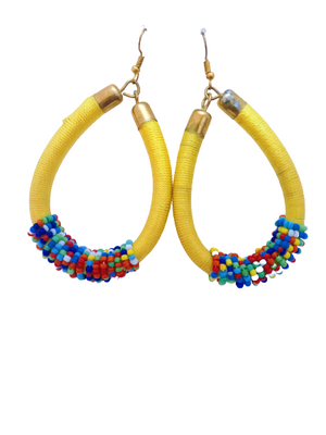 Hawa thread bead handmade dangle hook Earrings