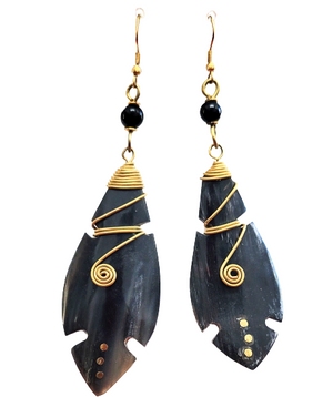 Tshala handmade dangle earrings-Black