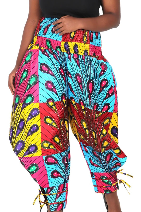 African dashiki high waist harlem pants