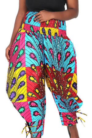 African dashiki high waist harlem pants