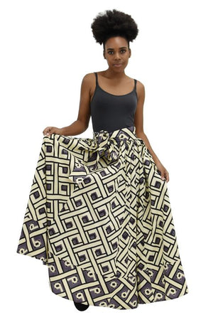 Dashiki print maxi cotton skirt one size upto 2x